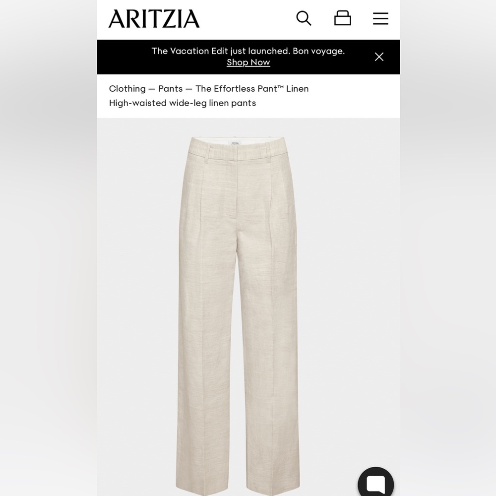 Wilfred Wide-Leg Linen Pants in Light Beige